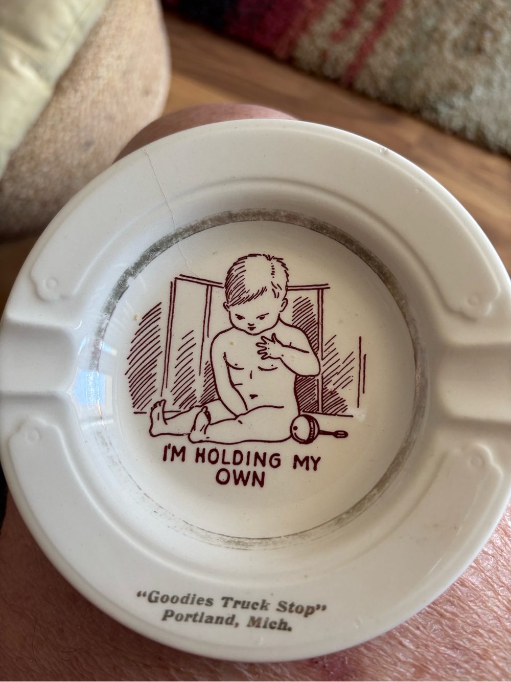 RISQUÉ ADVERTISING VINTAGE ASHTRAY - FUNNY - GREAT FOR THE COLLECTOR